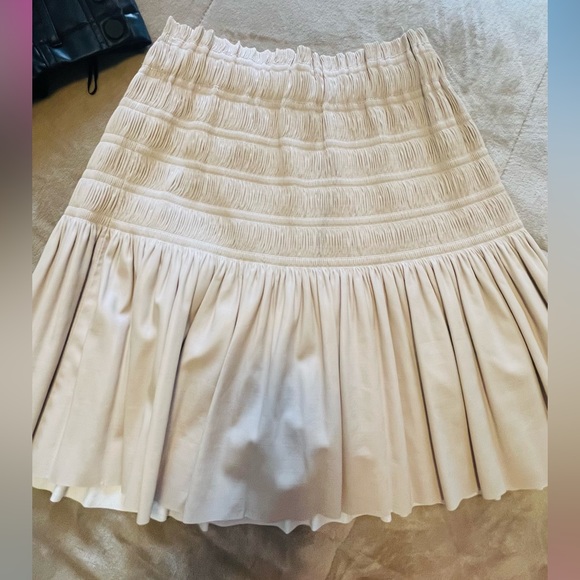 SMOCKED PLEATED LEATHER SKIRT - Picture 2 of 3